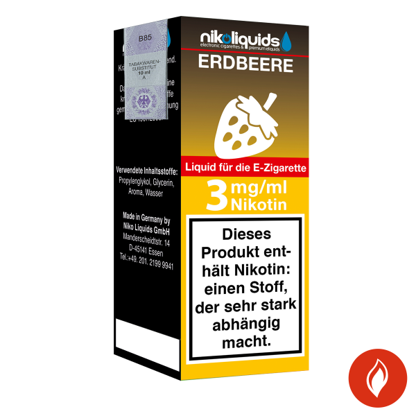 E-Liquid Nikoliquids Erdbeere 3 mg 70 Pg/30 Vg