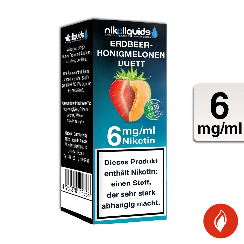 E-Liquid Nikoliquids Erdbeer-Honigmelonen Duett 6 mg 50 Pg 50 Vg