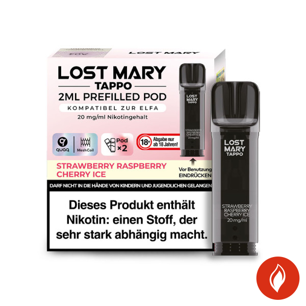Lost Mary Tappo Strawberry Raspberry Cherry Ice 20mg Prefilled Pods