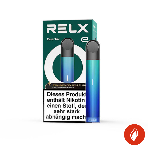 RELX Essential Blue Glow E-Zigarette mit Packung