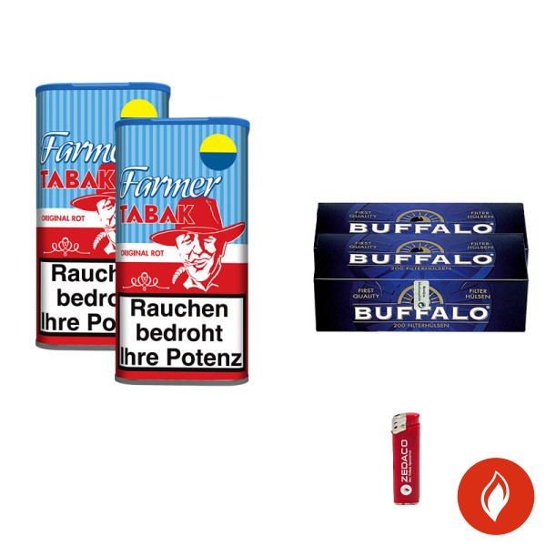 Farmer Pfeifentabak Red Dose Aktion Small Buffalo Hülsen