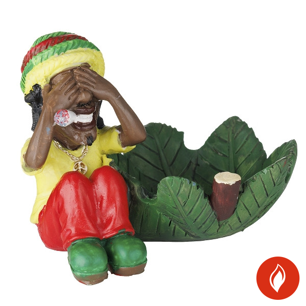 Aschenbecher Kunststoff Rasta sitzend