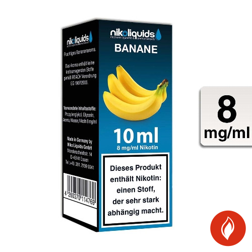 E-Liquid Nikoliquids Banane 8 mg 70 Pg 30 Vg