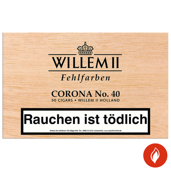 Willem II Fehlfarben Corona No 40 Zigarren Kiste