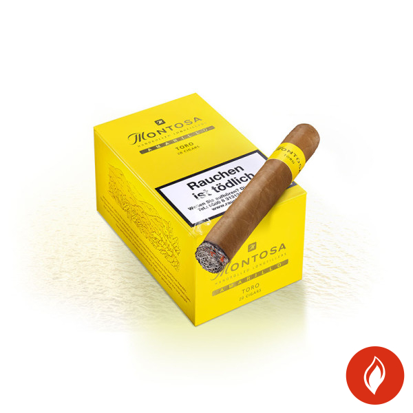 Montosa Amarillo Toro Zigarren Kiste mit Zigarre