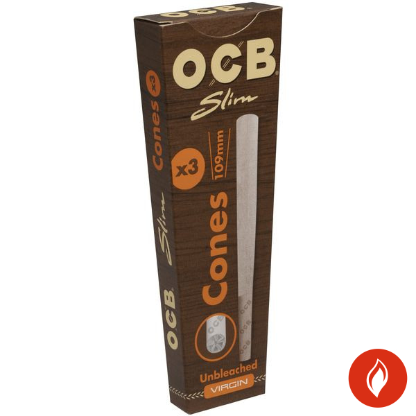 OCB Unbleached Slim Virgin Paper Cones