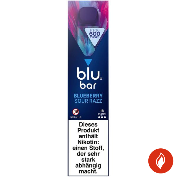 Blu Bar Blueberry Sour Razz18mg Einweg E-Zigarette