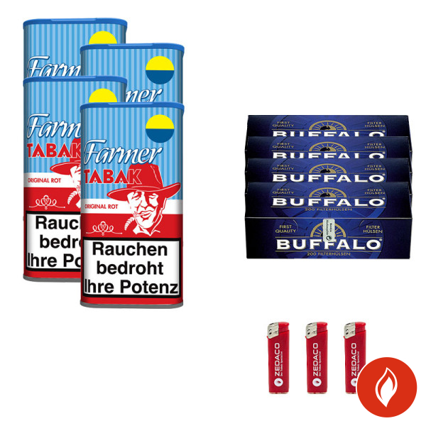 Farmer Pfeifentabak Red Dose Aktion Large Buffalo Hülsen