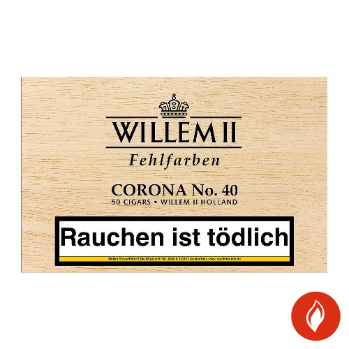 Willem II Fehlfarben Corona Nr 40 Sumatra Zigarren 50er Kiste