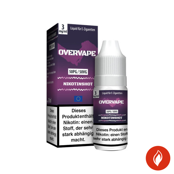 Overvape Nikotinshot 3mg 50 PG 50 VG Flasche