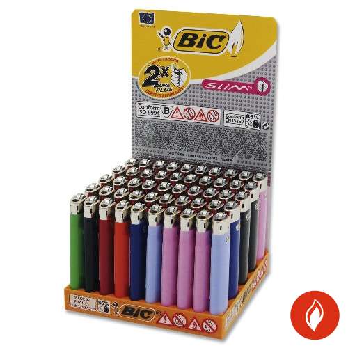 BIC Maxi Einwegfeuerzeug Stein Slim neutral farblich sortiert Steller