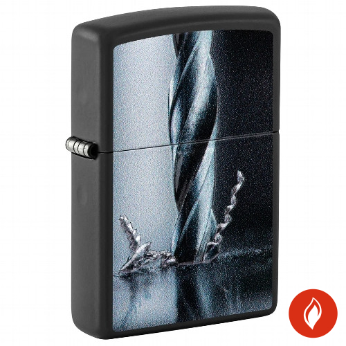 Zippo Schwarz Matt Metal Drill Feuerzeug