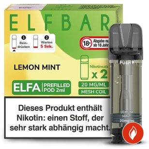 Elfbar Elfa Lemon Mint 20mg Einweg Prefilled Pod