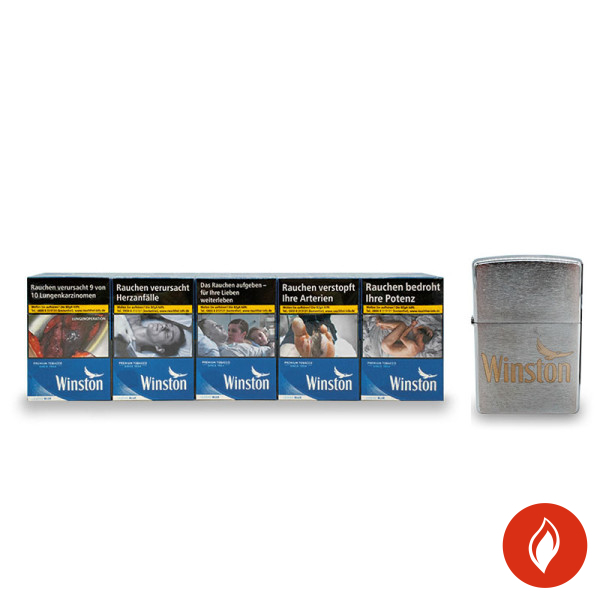 Winston Blue Original Pack Zigaretten Stange mit Zippo