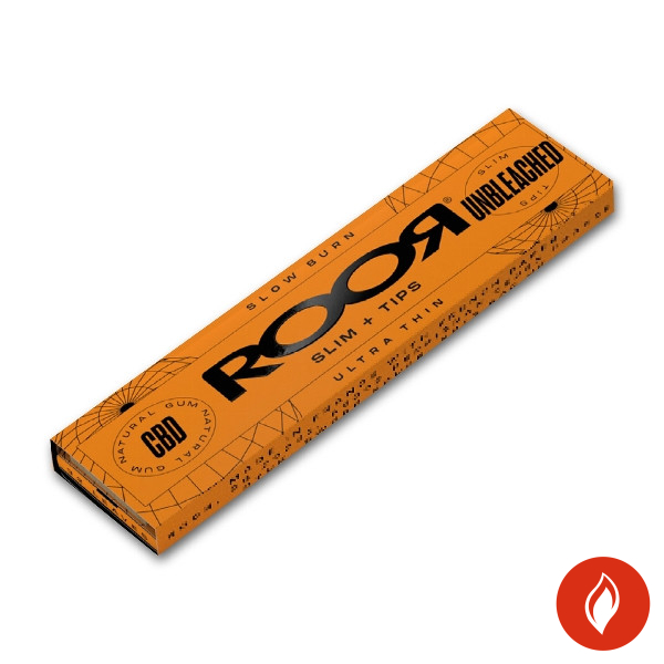 Roor Unbleached Slim + Tips Zigarettenpapier Packung