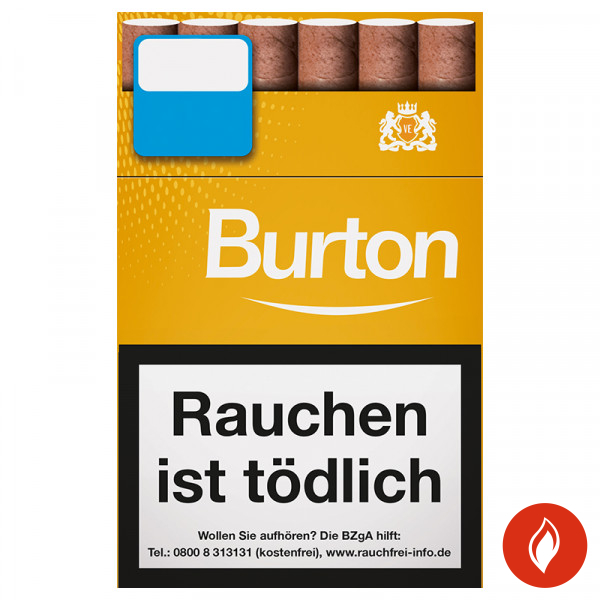 Burton Eco-Zigarillos Gold Original Pack Naturdeckblatt Stange