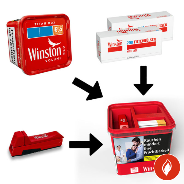 Winston Red Titan Multi Lid Aktion Bundle King Size