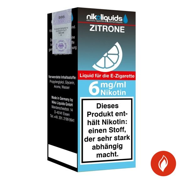 E-Liquid Nikoliquids Zitrone 6 mg