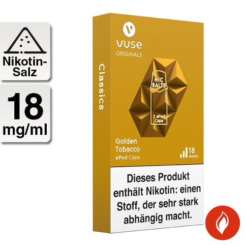 Vuse Pro Caps Golden Tobacco 18mg Liquidpods