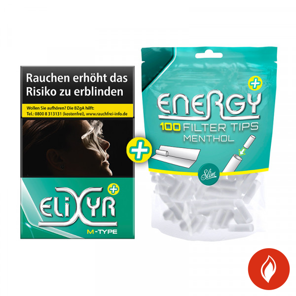 Elixyr Green Zigaretten BP + Energy Menthol Filter Tips