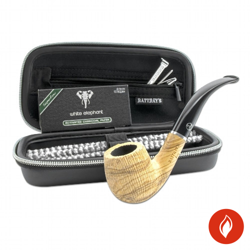 Rattrays Joy Olive Brushed Bent Pfeife Starter Set