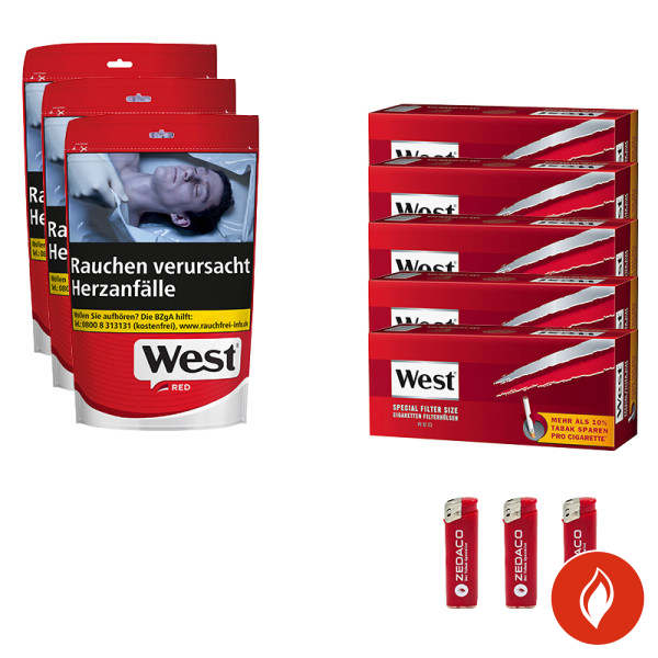 West Volumentabak Red XL Tüte Aktion Large Extra Hülsen