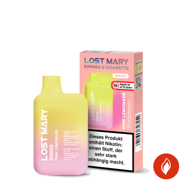 Lost Mary BM600 Einweg E-Zigarette Pink Lemonade 20mg