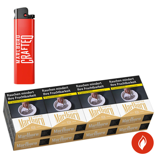 Marlboro Crafted Gold 2XL Zigaretten Stange + Feuerzeug