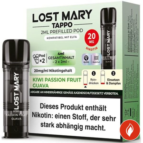 Lost Mary Tappo Kiwi Passionfruit Guava 20mg Prefilled Pods