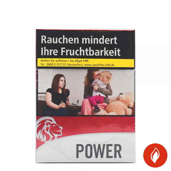 Power Red Maxi Zigaretten Schachtel