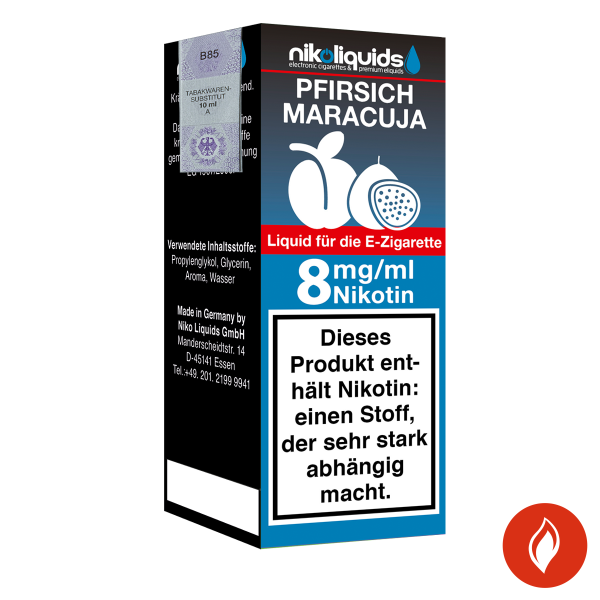 E-Liquid NIKOLIQUIDS Pfirsich-Maracuja 8 mg