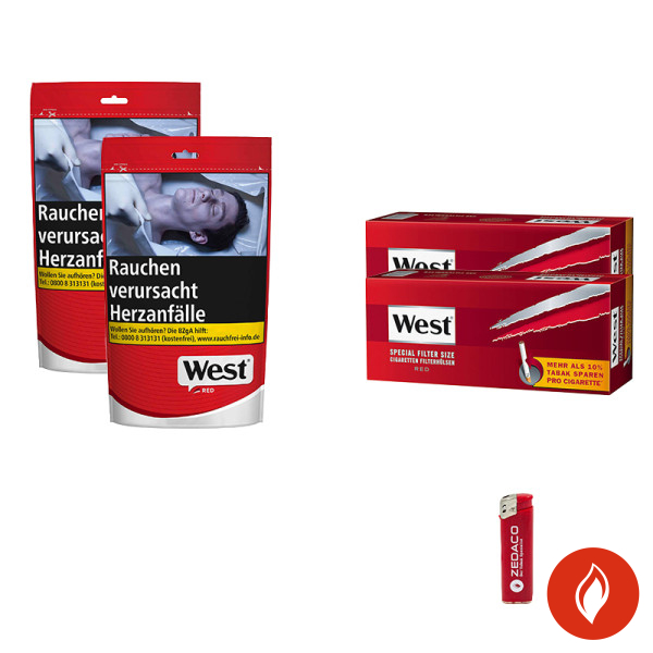 West Volumentabak Red L Tüte Aktion Small Extra Hülsen
