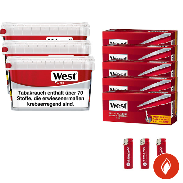 West Volumentabak Red Mega Eimer Aktion Large Extra Hülsen