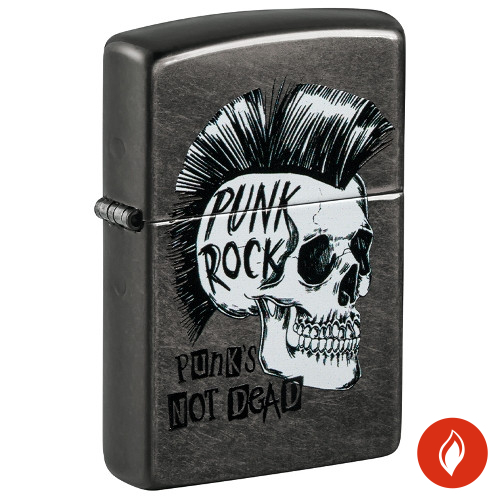 Zippo grey dusk Punk Rock Skull