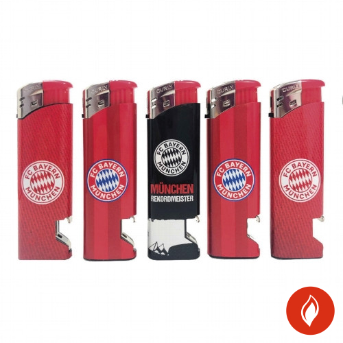 Einwegfeuerzeug Piezo FC Bayern mit Flaschenöffner