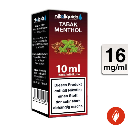 E-Liquid NIKOLIQUIDS Tabak Menthol 16 mg