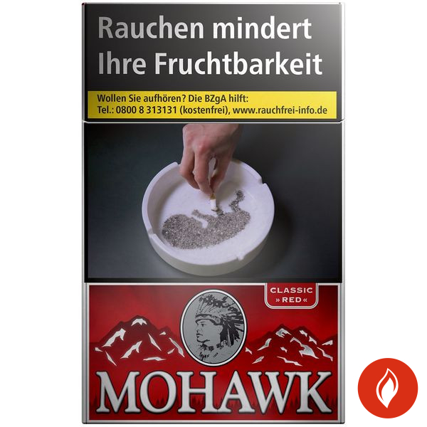 Mohawk Red Original Pack Zigaretten Schachtel