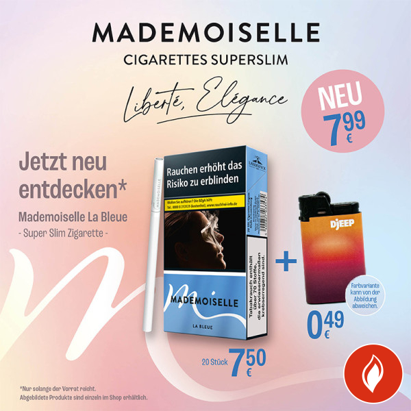 Mademoiselle La Bleue + Feuerzeug Bundle
