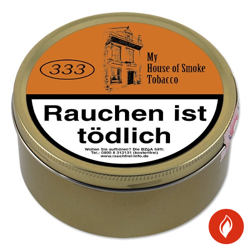 My House of Smoke Tobacco No 333 Pfeifentabak Dose