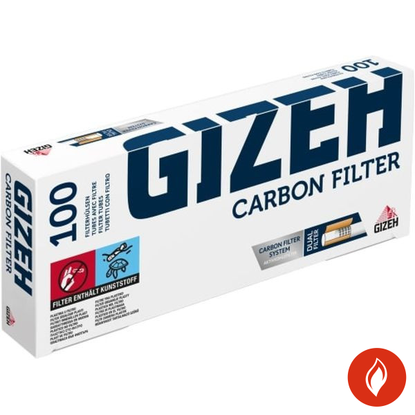 Gizeh Filterhülsen Silver Tip Charbon 100 Stück Packung