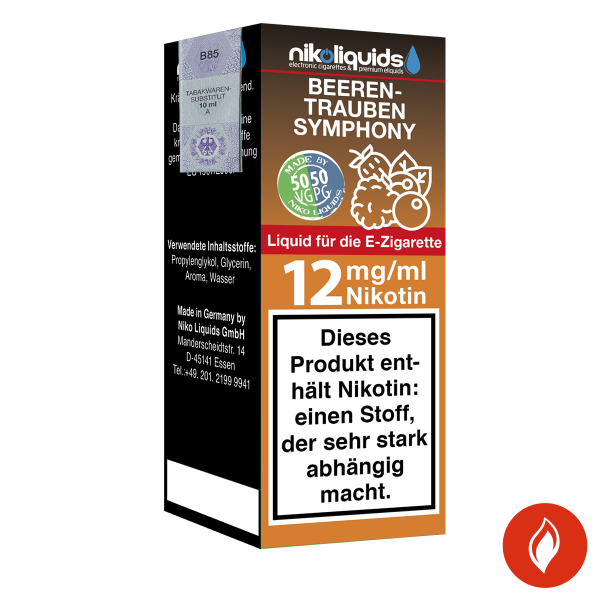 E-Liquid Nikoliquids Beeren Trauben Symphony 12 mg 50 Pg 50 Vg