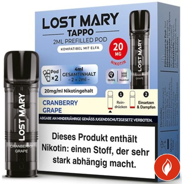 Lost Mary Tappo Cranberry Grape 20mg Prefilled Pods