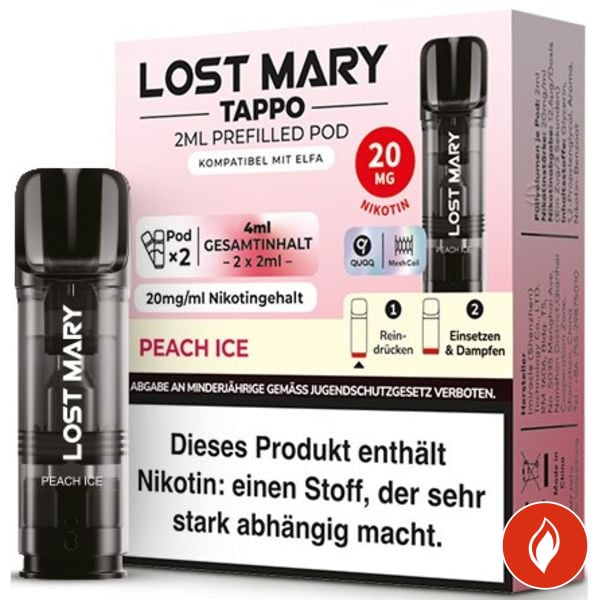 Lost Mary Tappo Peach Ice 20mg Prefilled Pods