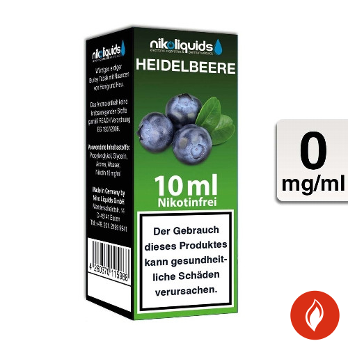 E-Liquid Nikoliquids Heidelbeere 0 mg 70 Pg 30 Vg