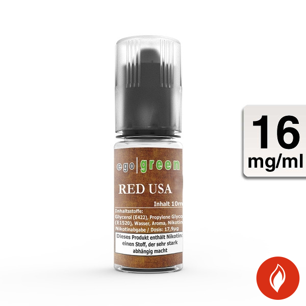 E-Liquid Ego Green Red USA Tobacco 16 mg