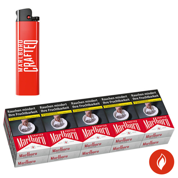 Marlboro Crafted Red OP Zigaretten Stange + gratis Feuerzeug