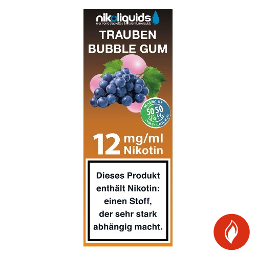 Nikoliquids Traube Bubble Gum 12mg Liquid Flasche