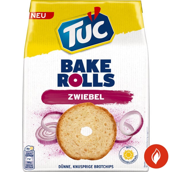 Tuc Bake Rolls Onion Brotchips Packung