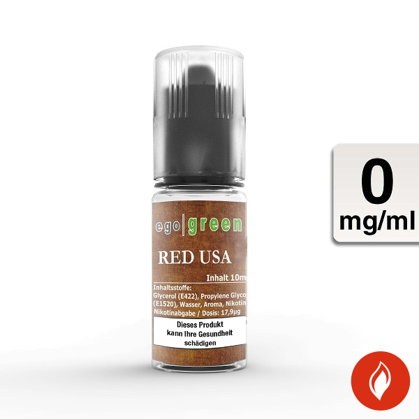 E-Liquid EGO GREEN Red USA Tobacco 0 mg