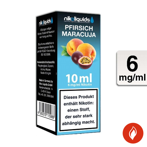 E-Liquid Nikoliquids Pfirsich-Maracuja 6 mg 70 Pg 30 Vg